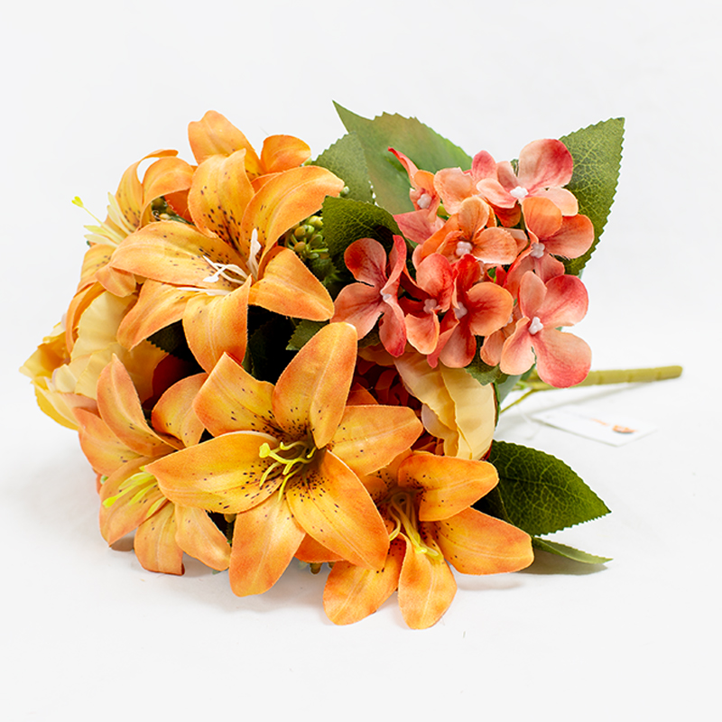 Bouquet de Peonia/Lilium/Hortense - Laranja