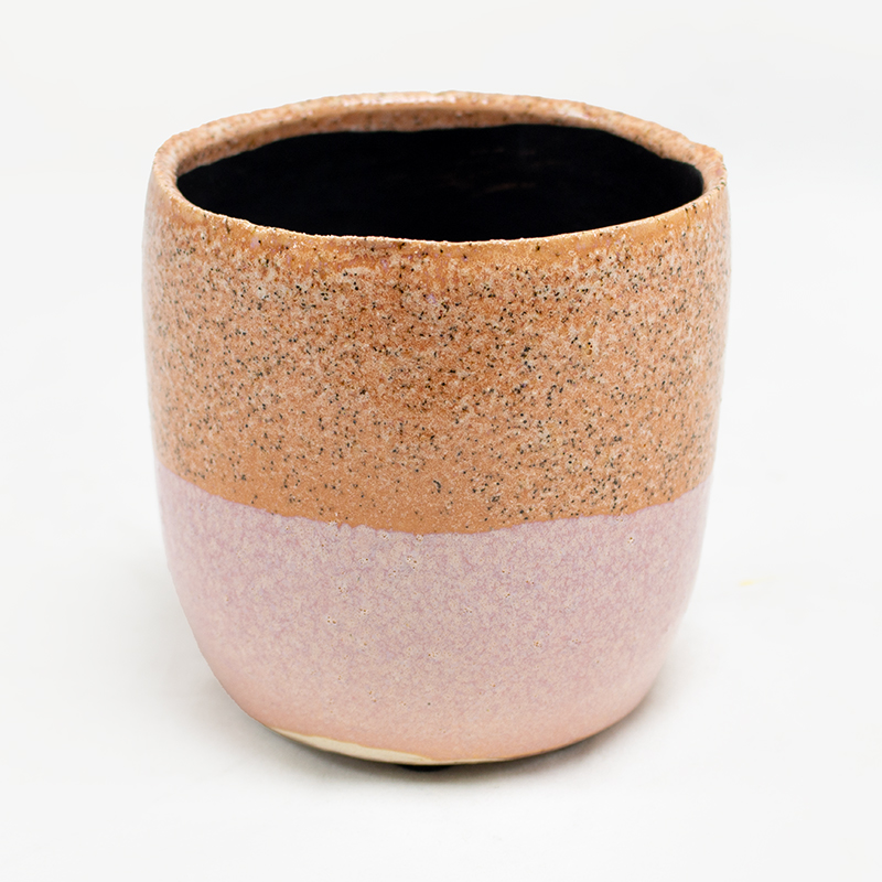 Vaso Cerâmica 10 x 10cm Rosa/Rosa Claro