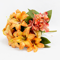 Bouquet de Peonia/Lilium/Hortense - Laranja