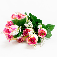 Bouquet de Rosas (x10) 46cm Fuchsia