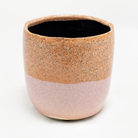 Vaso Cerâmica 10 x 10cm Rosa/Rosa Claro