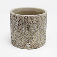 Vaso Cerâmica 12 x 10.5cm Castanho/Prata