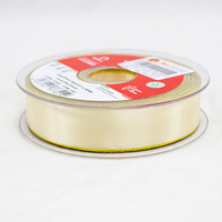 Fita Cetim Fio Dourado 2.5cm x 25mt- Perola